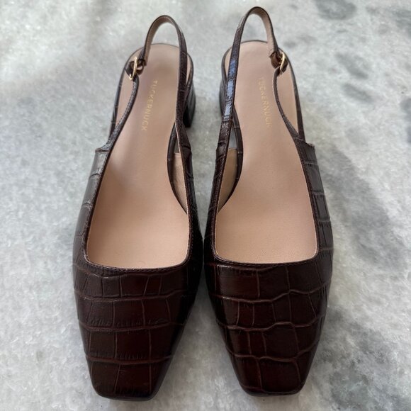 Tuckernuck Shoes - Tuckernuck Brown Slingback Heels